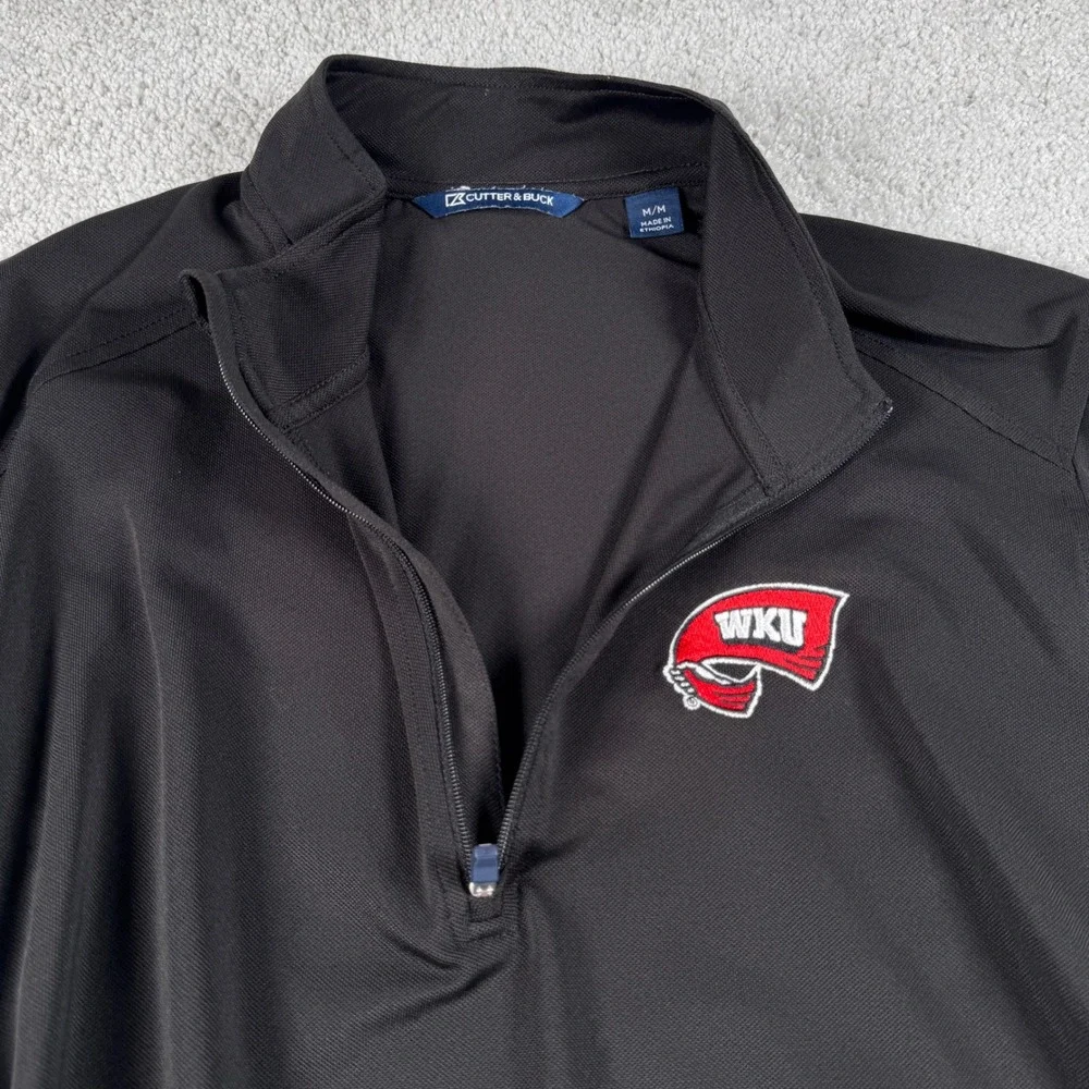 WKU Western Kentucky Hilltoppers 1/4 Zip Pullover Mens M Black Golf Football